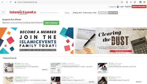 IslamicEvents.SG website preview